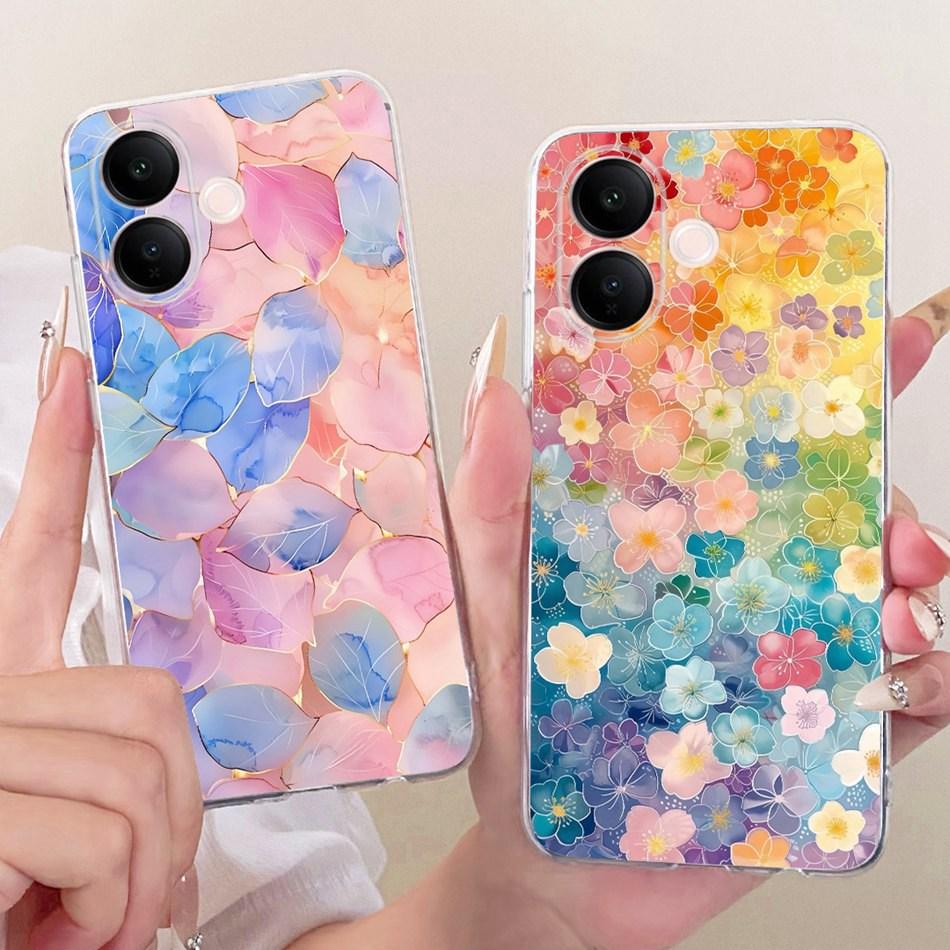 For Vivo V60 Lite 4G 5G Cute Flower Butterfly Cat Painted Case For Vivo V60 V60lite V2530 V2511 Soft Silicone TPU Phone Cases