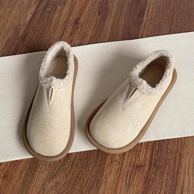 Женские туфли Doudou на мягкой подошве, зима 2025, новые, нескользящие, теплые флисовые лоферы, на плоской подошве, утолщенные хлопковые туфли