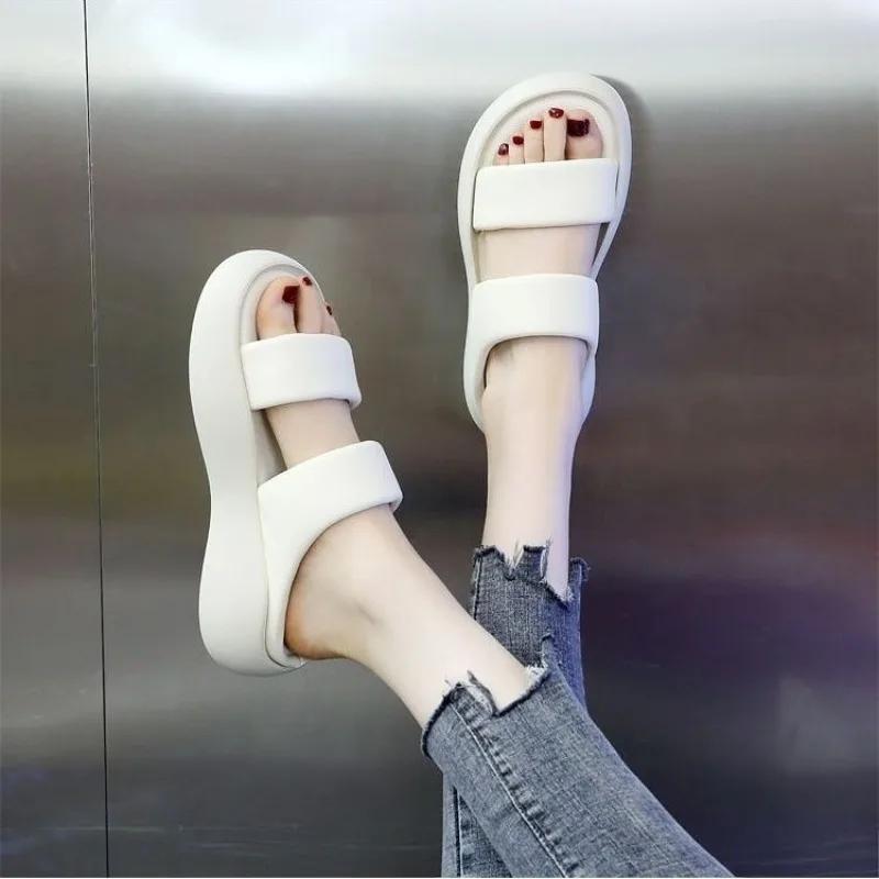 Woman Slippers Platform Slides Thick Sandals New Fashion Shoes for Women Natural Skin On Promotion Style Designer Luxury Casual