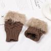 Half Finger Keep Finger Warm Faux Rabbit Hair Gloves Warm Mittens Knitted Gloves Thicken Warm