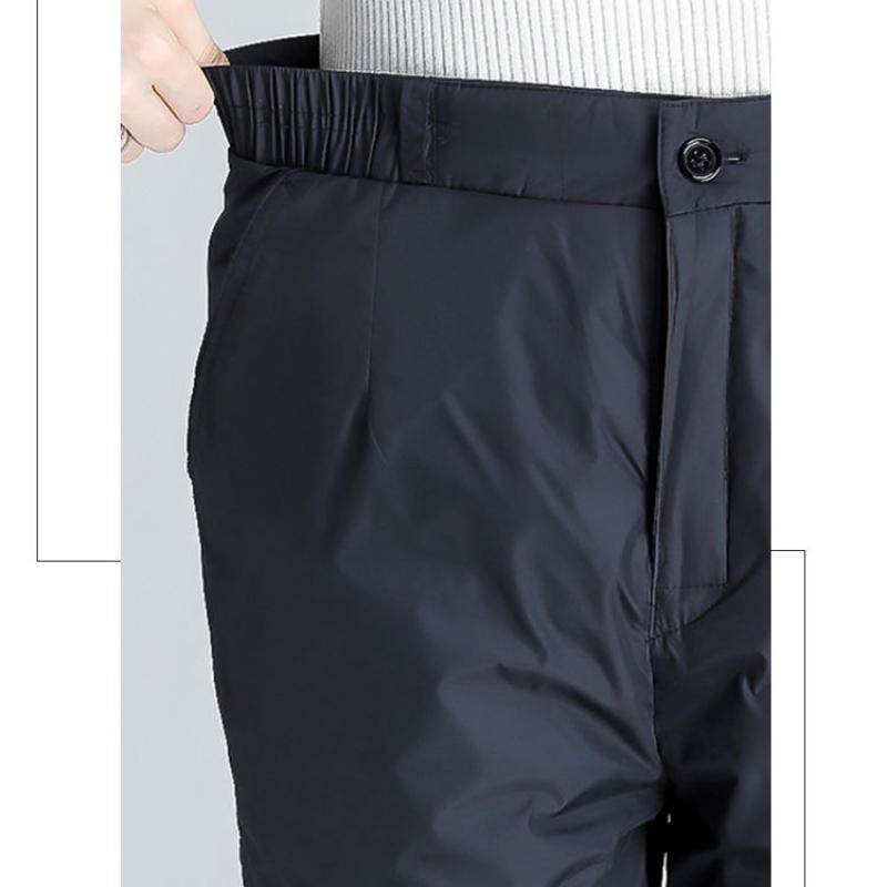 Женские зимние брюки больших размеров из утолщенного хлопка, однотонные, с высокой талией, теплые и удобные брюки на утином пуху