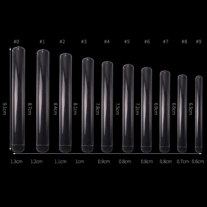 10 шт. прозрачные длинные акриловые гравированные круглые накладные ногти для наращивания французских ногтей для инструментов