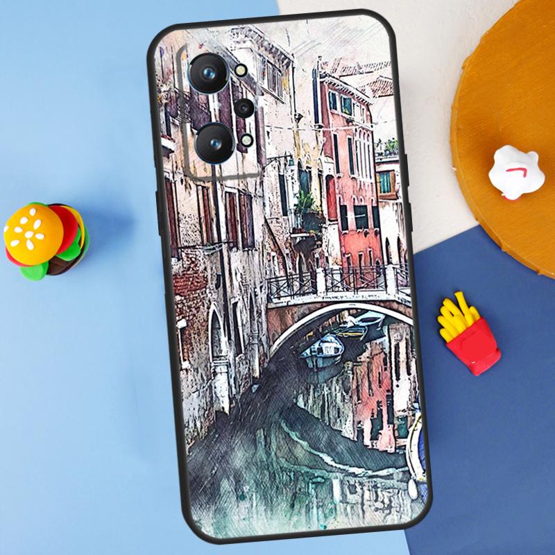 Travel italy Street Venice For Realme GT 6 6T 5 GT7 Pro C61 C75 C55 C51 C21Y C25S C67 C53 13 12 10 11 14 Pro Plus Case