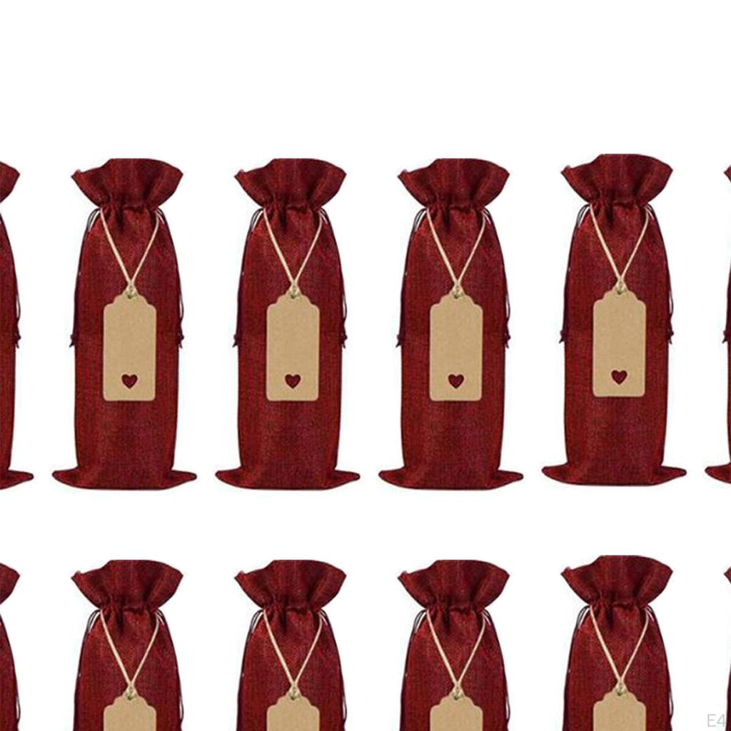 12 шт. мешков для вина из мешковины, подарочные принадлежности с бирками, подарочная сумка для бутылок, для дома