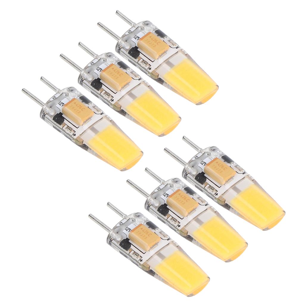 6PCS GY6.35 Bulb 5W AC DC12V COB Light Bulb Energy Saving Silicone Ceiling Lamp Bulb for Living Room