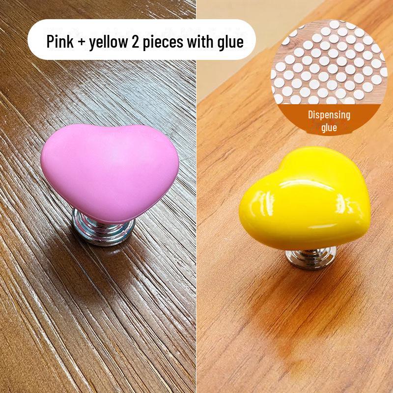 Colorful Heart-Shaped Toilet Flush Button Cover