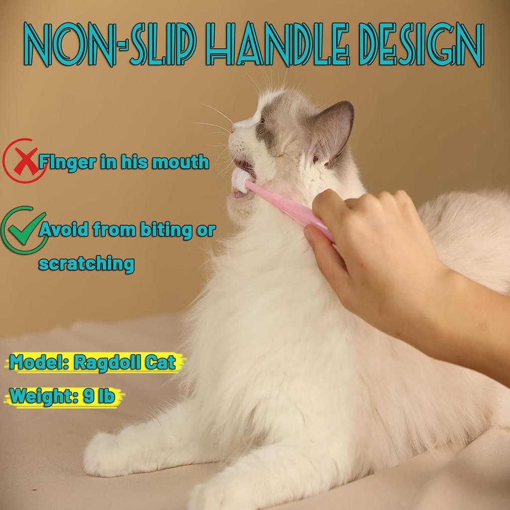 Зубная щетка для маленьких собак и кошек, вращающаяся на 360 градусов, мягкая силиконовая зубная щетка для ухода за зубами кошек, независимая упаковка, инструмент для чистки зубов домашних животных, товары для животных