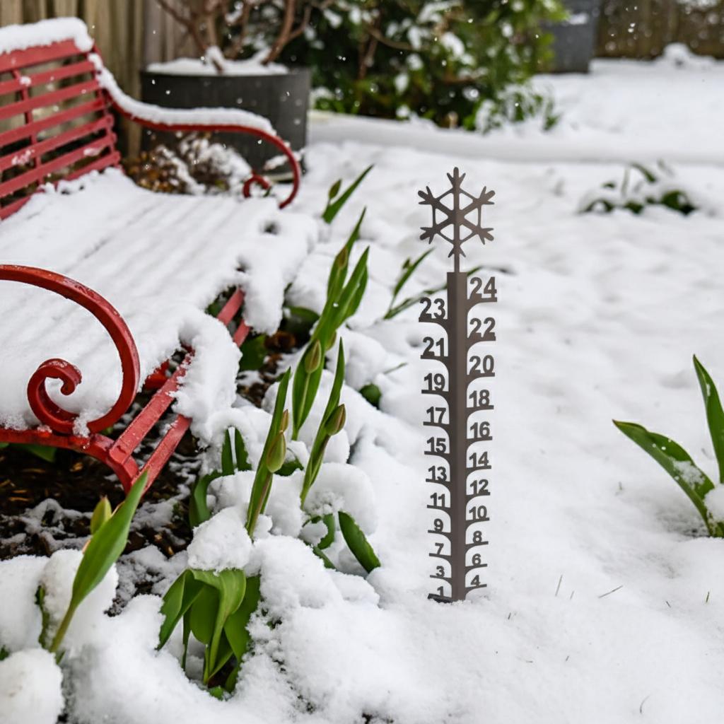 Snow Gauge Metal Outdoor Yard Garden Snow Depth Measurement Tool Rust-proof Durable