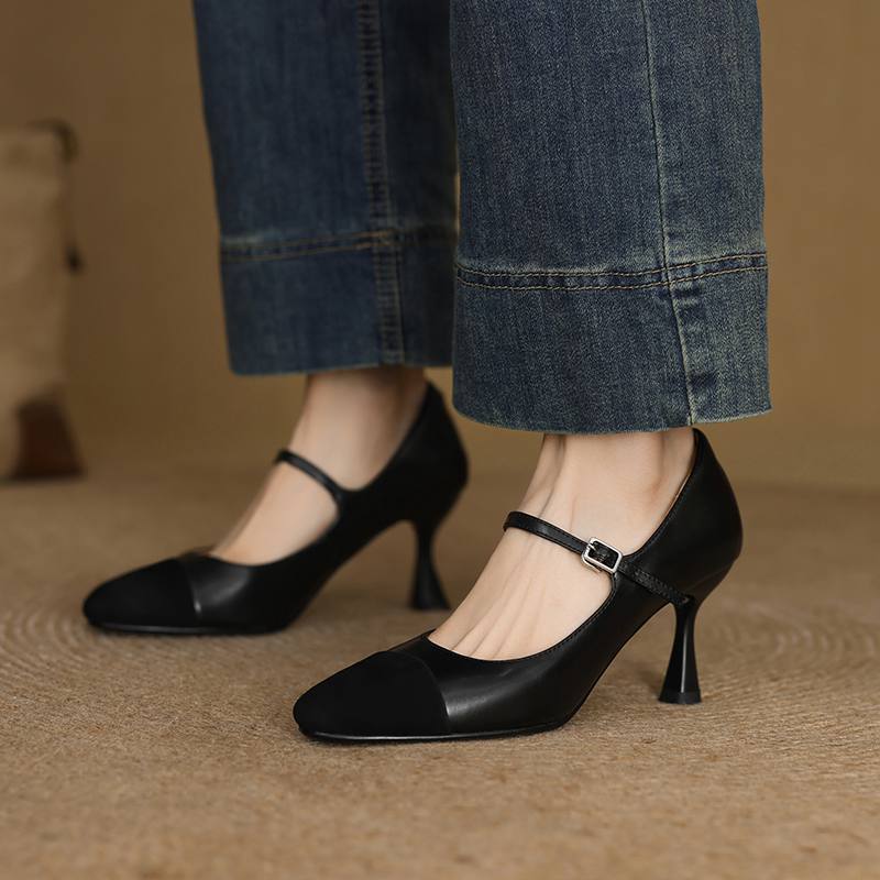 Krazing Pot Модные туфли из коровьей кожи весна-осень на шпильках с пряжками на ремешках женские туфли с круглым носком современные туфли-лодочки