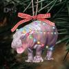 Рождественские украшения в виде карликового бегемота, акриловые украшения в виде детеныша бегемота, рождественские украшения в виде шапки, реалистичная подвеска для рождественской елки, автомобиля, дома