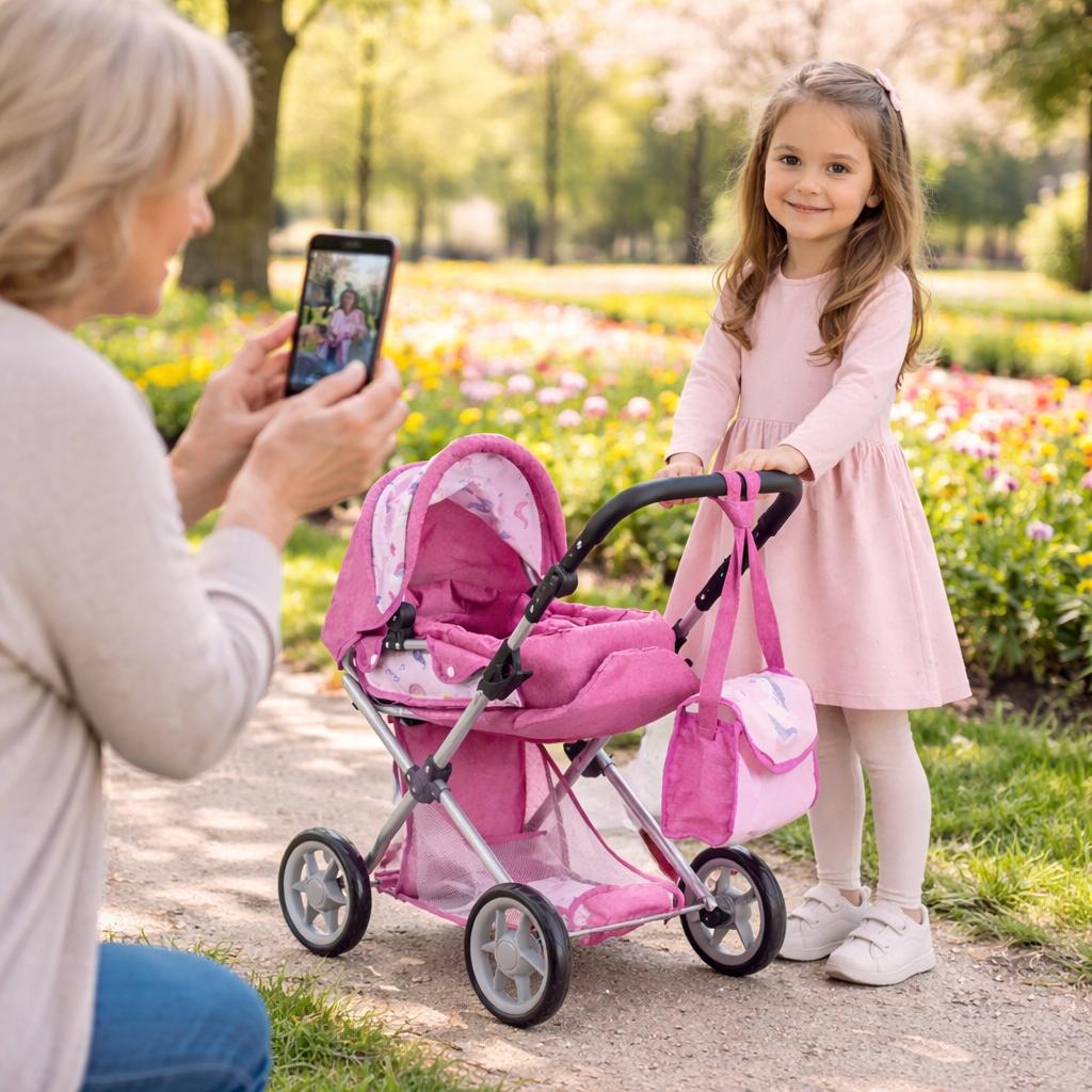 [PACZB] Doll's Pram 3 in 1 Gondola, Stroller, Carrier + Accessories Z3333