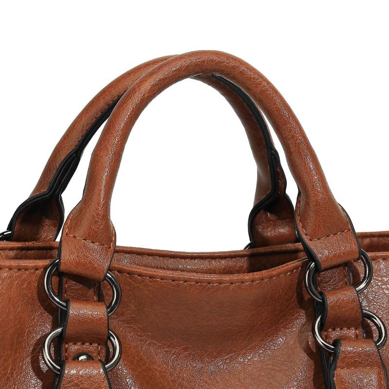 Luxury Designer Faux Leather Tote Shoulder Bags Solid Color Large Capacity Handbag for Women Top Handle HandBag Ladies Messenger Bag