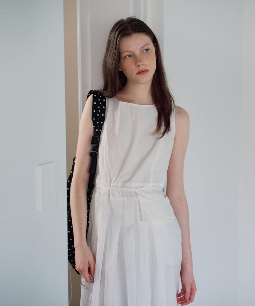 Button Belt Pouch Set Long Onepiece (Ivory)