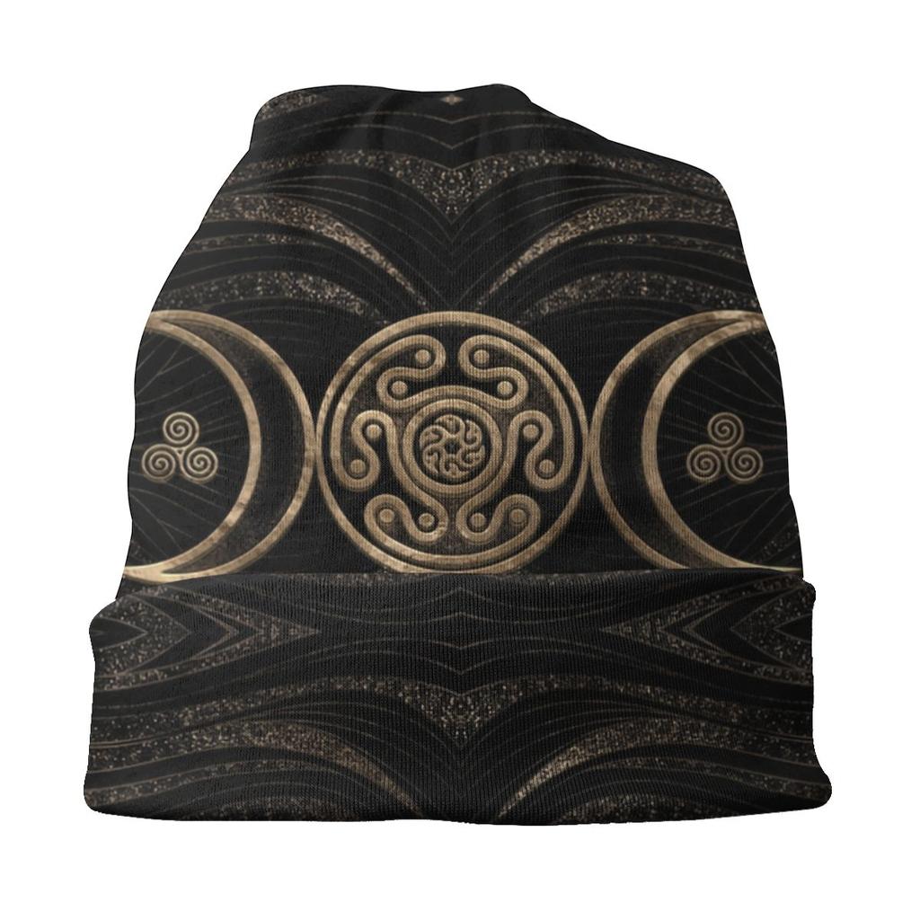 Колесо Гекаты Тройная Богиня Луны Чепчик Женская шапка с напуском Хиппи Гот Пентаграмма Ведьма Колдовство Лыжные черепа Шапки Шапка