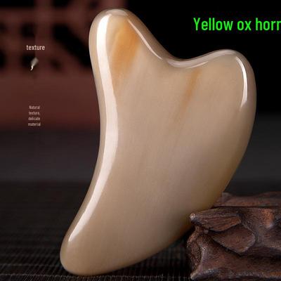 Натуральный рог яка и буйвола Инструмент Гуа Ша - Утолщенный треугольный дизайн в форме сердца и дельфина