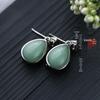 Vintage Lotus Seedpod Earrings with Imitation Hetian Jade and Plated Thai Silver for Hanfu & Cheongsam 2022