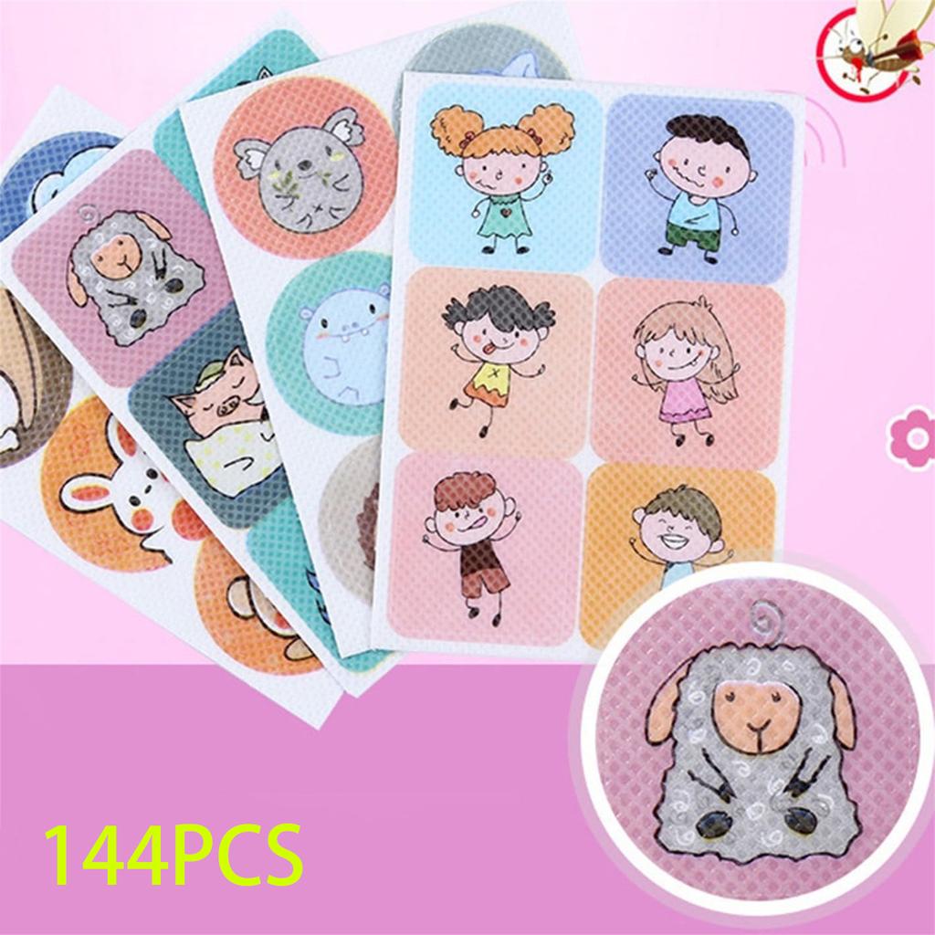 144 шт., мультяшные наклейки от комаров, летние, на открытом воздухе для взрослых и детей