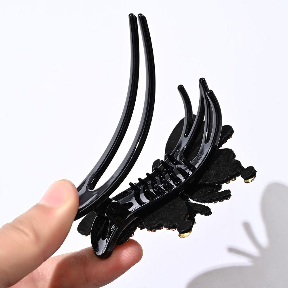 Lady Rhinestone Butterfly Korean Style Hair Clip Duckbill Clip Women Hair Claw Hair Accessories