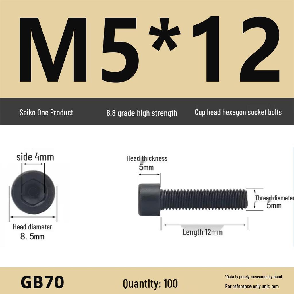 8.8 High-Strength Socket Head Cap Screw Bolt (M4-M16)