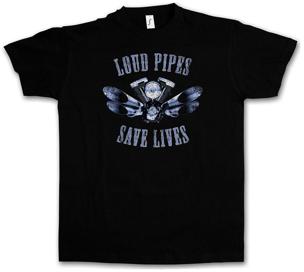 ФУТБОЛКА LOUD PIPES SAVE LIVES - Живи, чтобы кататься, Байкерский SAMCRO Рокерский Клуб SOA Футболка