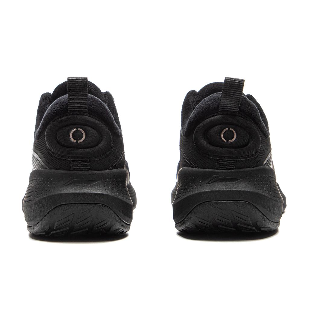 Li Ning Soft Go Флис Теплые Удобные Толстая Подошва Модные Повседневные Кроссовки Мужские Черные AGLV081-3