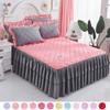 Home Bedroom Soft Bed Skirt Winter and Autumn Warm Thickening Princess Lace Bedspread Skirt Bed Skirt Bed Sheet Quilt Cover Bedding