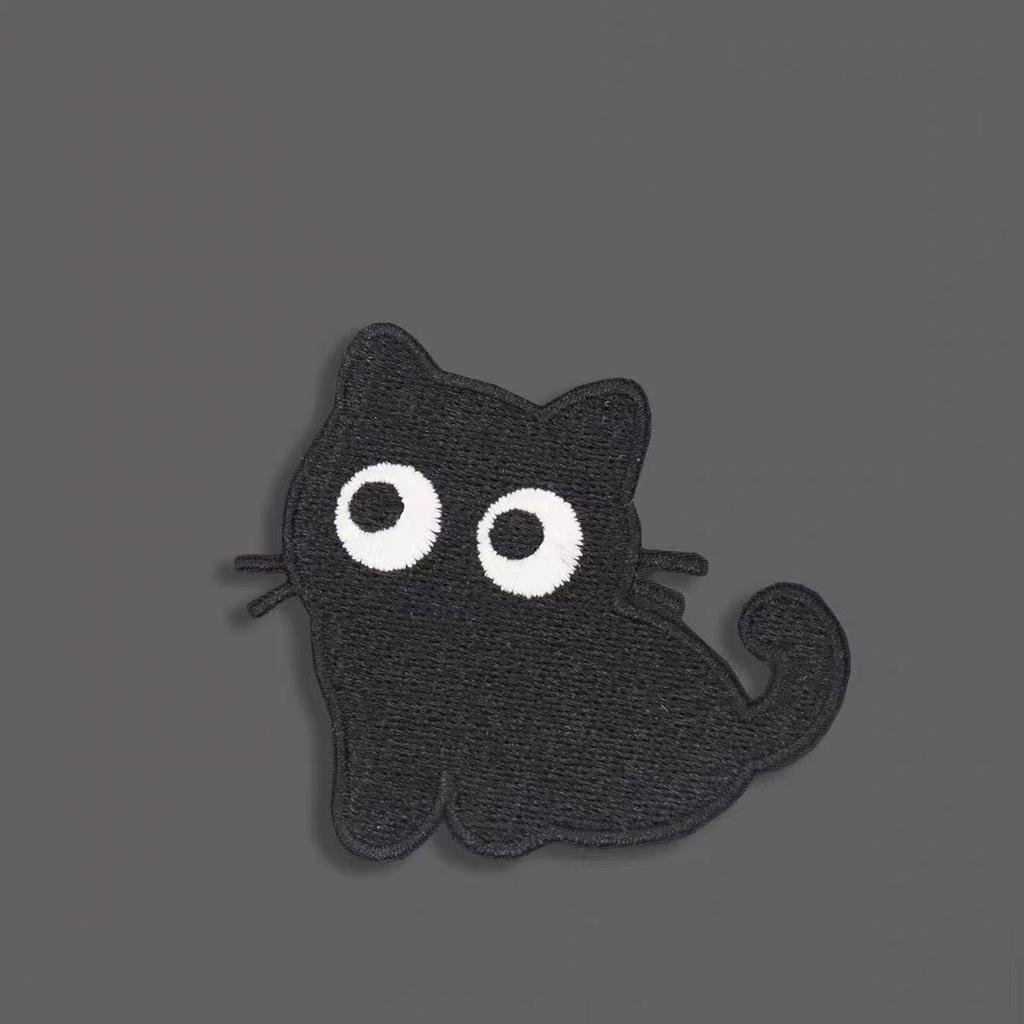 6 шт./лот Микс Черный Котенок Вышивка Нашивка Мультяшные Милые Патчи DIY Одежда Обувь Сумка Кошка Ремонт Украшение Аппликация