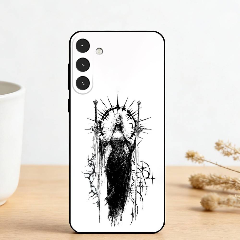 G-Готическая Девушка Скульптура Ретро Чехол Для Телефона Для Samsung Galaxy A73,A72,A71,A70,A53,A52,A51,Других Мягкий Черный Чехол