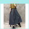 Cotton Blend High Waist Vintage Long Skirt For Women Spring Summer Casual Wear