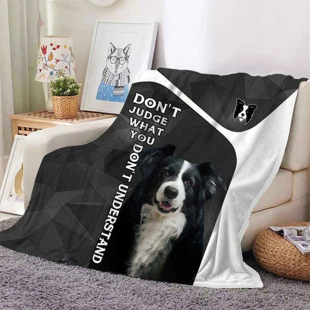 Бордер-колли Бегущий в воде флисовый плед, пушистый теплый плед для кровати, дивана, дома, теплая идея для декора подарков