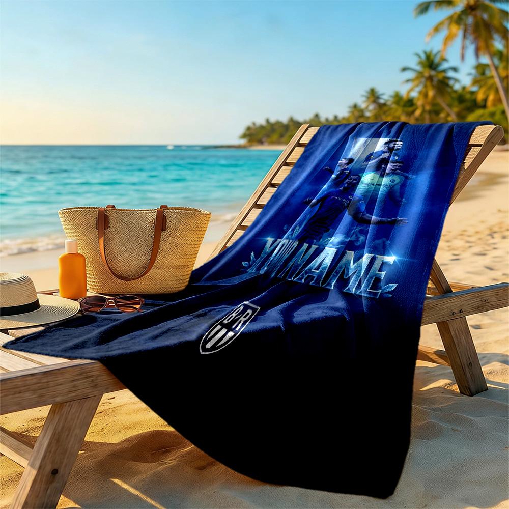 Chelsea Fc Football Player Customized Name Beach Towel High Absorbency & Quick-Dry Perfect for Traveling Yoga Camping and Swimming