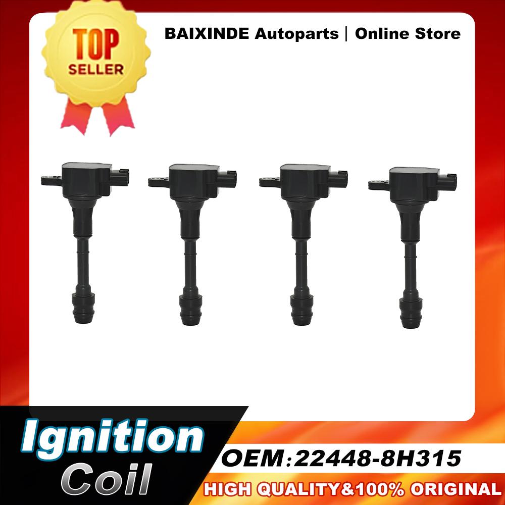 1/4 шт. Высококачественная катушка зажигания 22448-8H315 Для Nissan X-trail T30 T31 Primera P12 WP12 2.0 QR20DE 224488H315 Автомобильные аксессуары