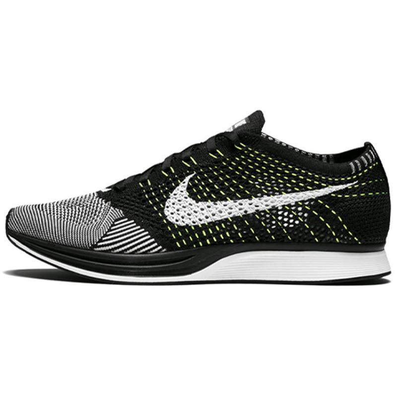 Nike Кроссовки Flyknit Racer Черный Белый Вольт 526628-011