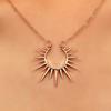 Женское Ожерелье Полое Подвеска Солнце Ретро Сплав Регулируемая Длина Полированное Повседневная Носка Свадьбы Вечеринки Украшения Подарок на День Рождения Ключица Ожерелье