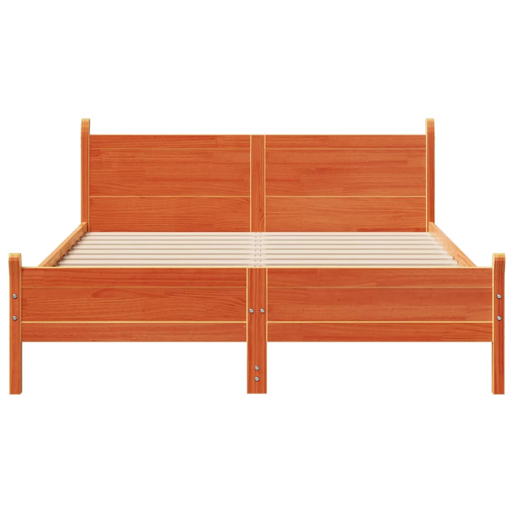 Solid Wood Bed without Mattress Wax Brown 120 x 190 cm Pine Wood