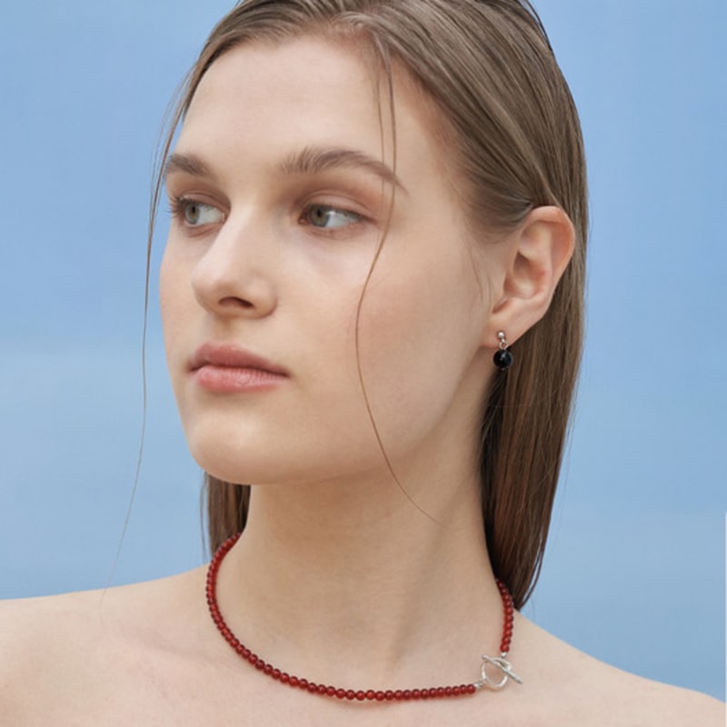 cotoit Onyx Earrings Black_Silver925