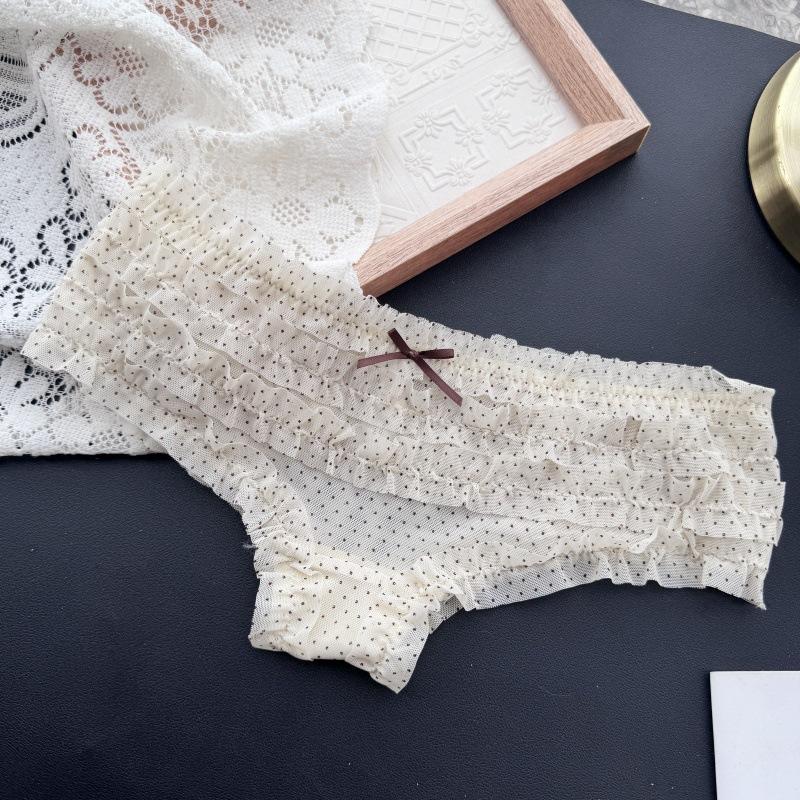 Женские весенне-летние милые сетчатые трусики с оборками, низкой посадки, сексуальные