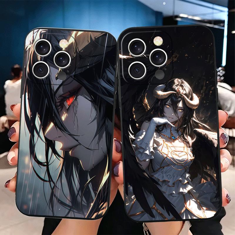 Мягкий чехол для телефона Albedo O-Overlords Аниме для iPhone 16 16E 17 Air 15 Pro Max 14 Plus 13 Mini 11 12 7 Черный чехол Задняя панель
