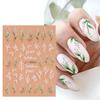 5D Nail Stickers Flowers Embossed Sliders Nail Art Decorations Decals DIY Manicure