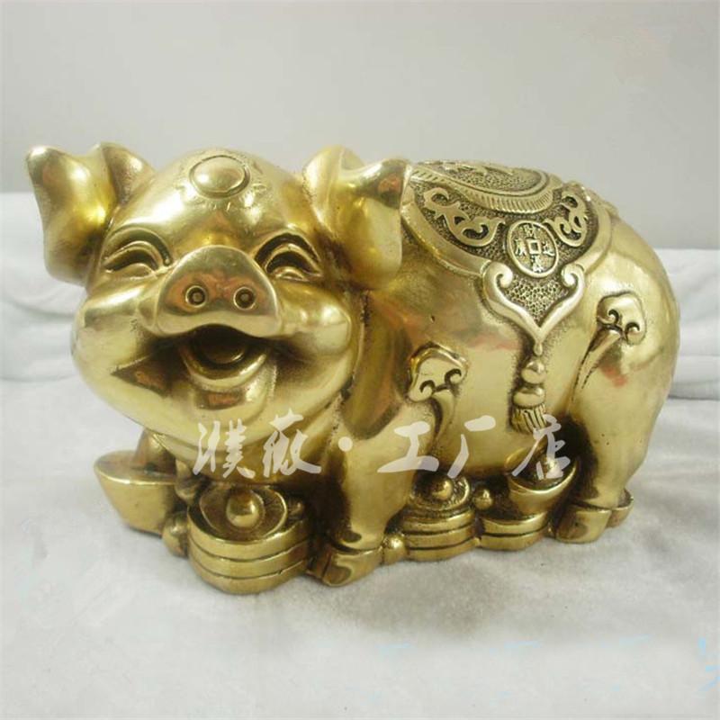 Brass Caroline Brown Copper Lucky Twelve Zodiac Cute Pig Crafts Ornaments Living Room Decoratio