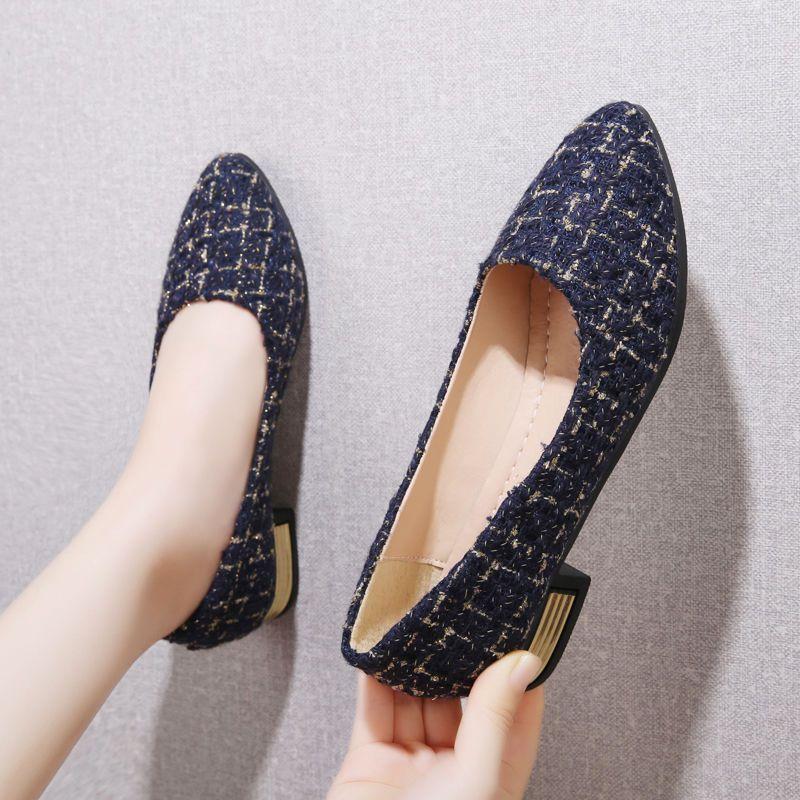 Женские туфли на плоской подошве, офисная женская обувь, балетки с острым носком и каблуком, удобные и элегантные, шикарные, новинки L