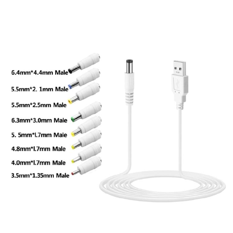 Кабель-преобразователь USB5V в DC9V 12V Кабель для зарядки USB в DC9V 12V с 8 адаптерами