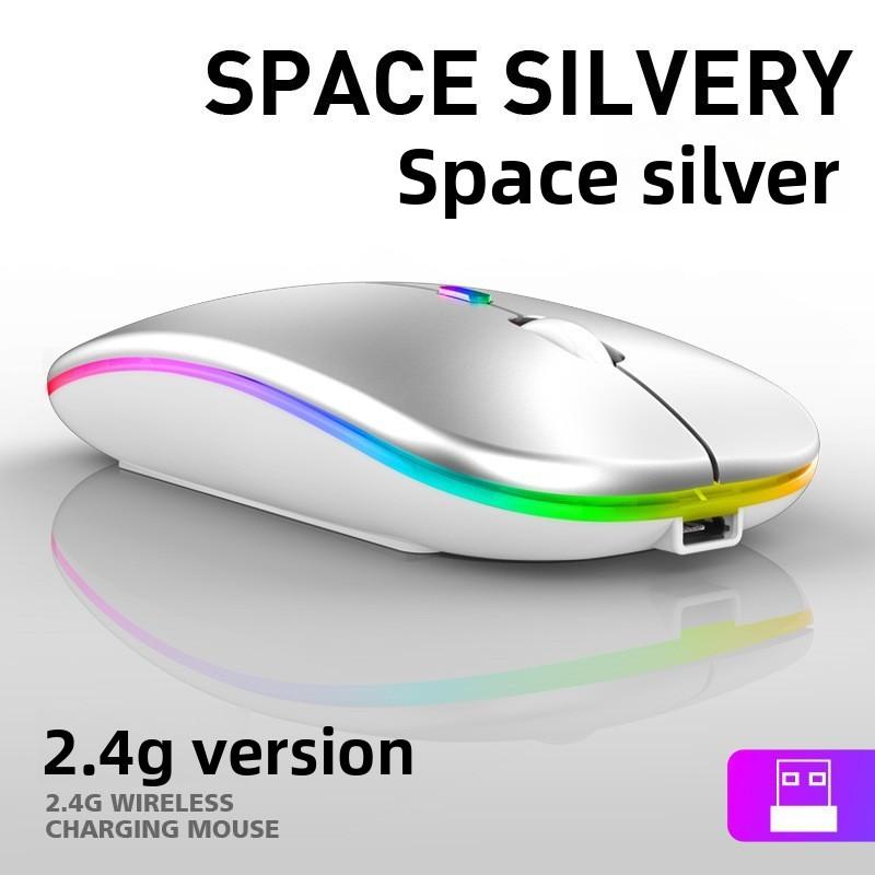 Перезаряжаемая беспроводная Bluetooth-мышь, Бесшумная светодиодная оптическая компьютерная мышь, Эргономичная мышь для ноутбука для игр, 1600 DPI