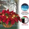 New Christmas Hanging Basket Wreath LED Lighting Hanging Basket Simulation Flower Decoration Can Be Detachable Christmas Decor