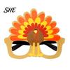 Thanksgiving Party Glasses Turkey Glasses, Funny Harvest Eyewear for Kids Theme Dress Up Accessories Adults, Felt Pumpkin Decor Photo Prop,
