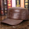 Men's Hat Winter Cowhide Cap Outdoor Duck Tongue Army Hat Middle Aged Real Leather Hat
