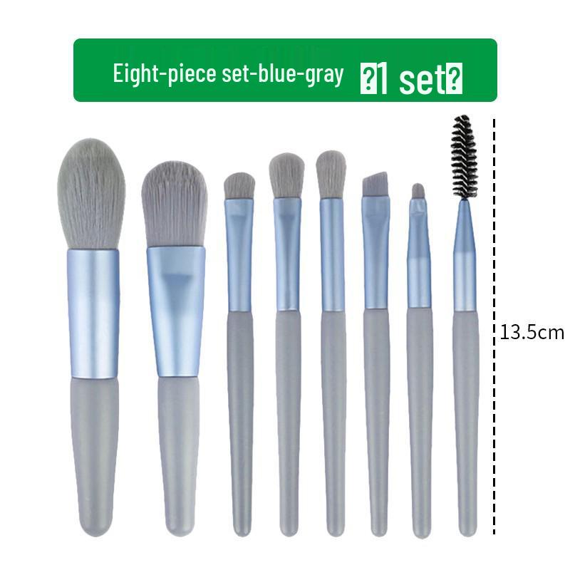 Набор мини-кистей для макияжа Morandi из 8 штук с мягким ворсом и пластиковыми ручками