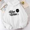 (High Quality Hoodies)Wine Witch Letter Print Hoodies Unisex/Women Fashion Personality Hooded Pullover Teen Casual Long Sleeve Tops