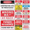 Private Property Waring Metal Sign Private Residence Closed Private Party No Lake Beach Access No Trespassing Restricted Access