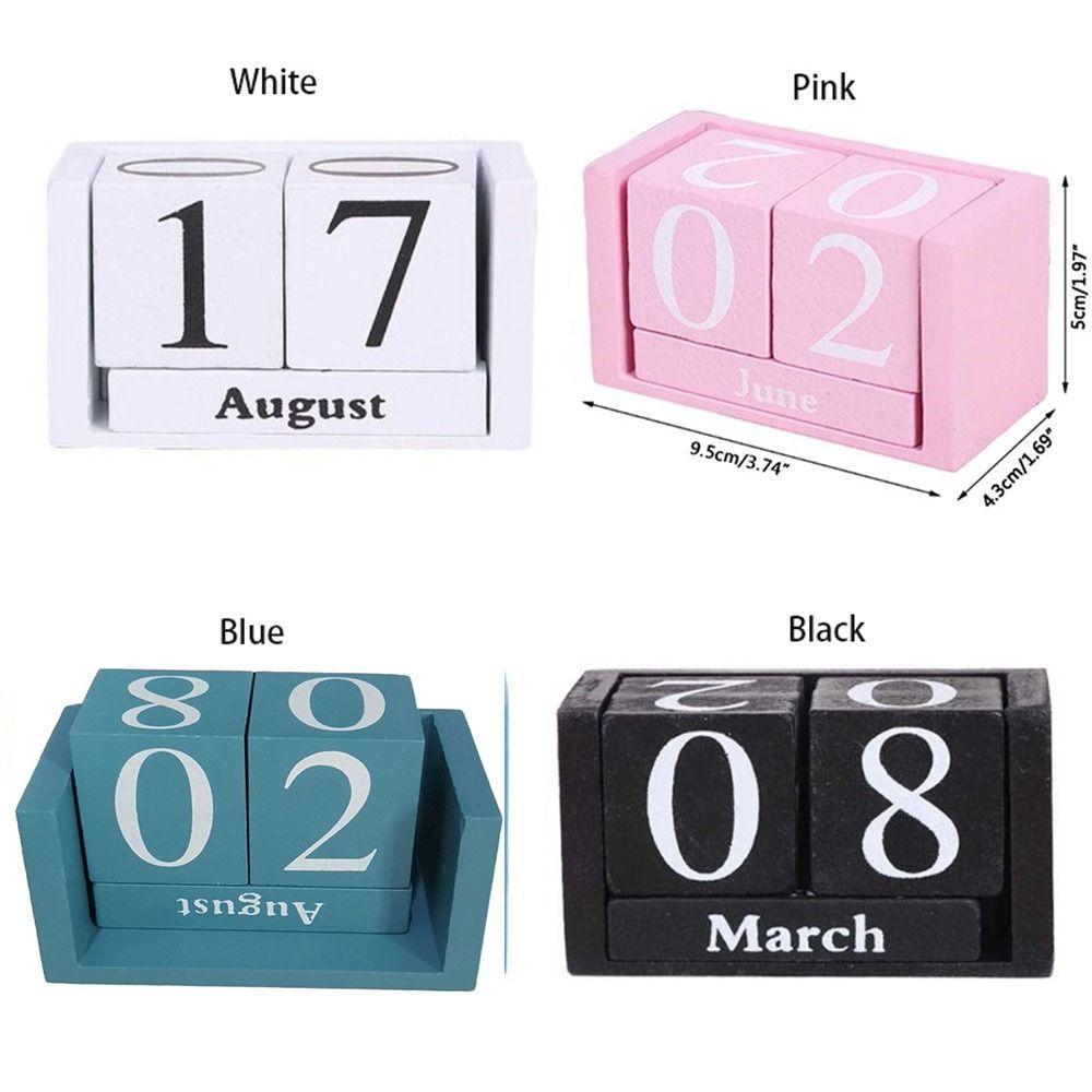 MDF Building Blocks Calendar Eternal Blocks Cube Calendar Wooden Perpetual Calendar  Office